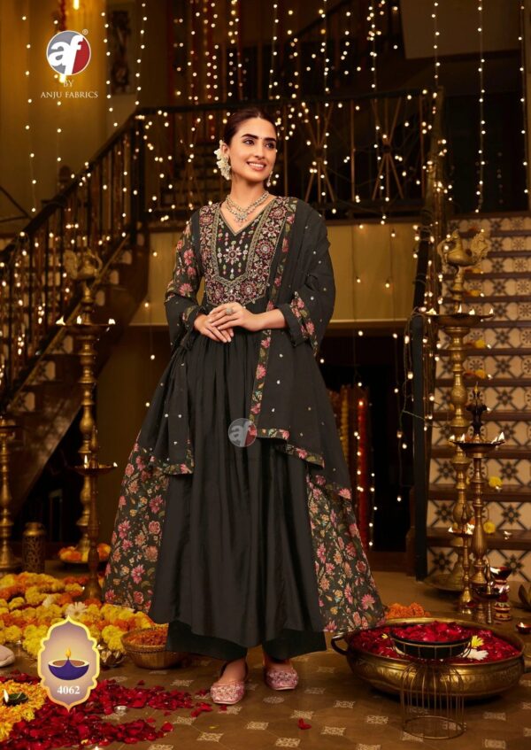 Elegant Black Cotton Silk Blend Ensemble