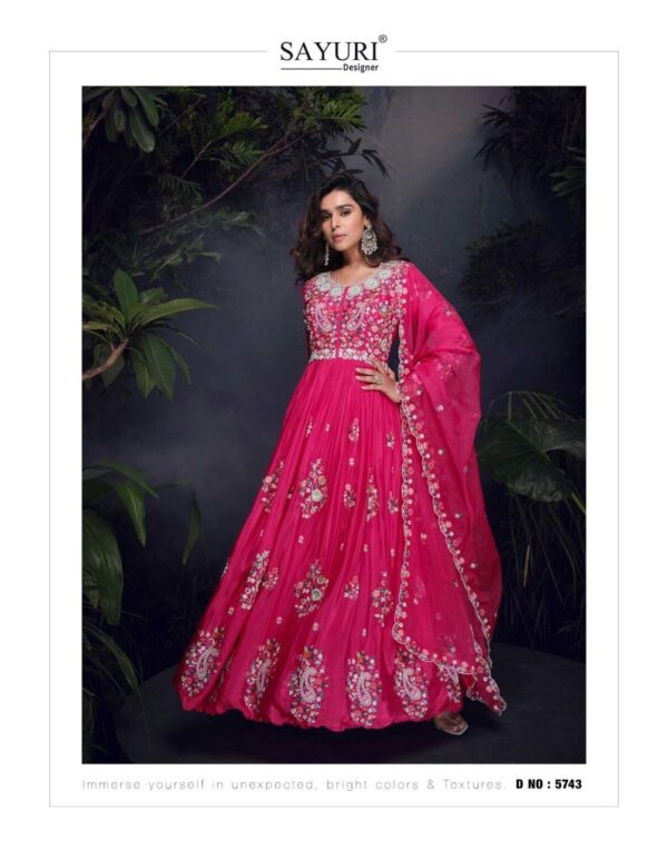 Elegant Hand-Embroidered Chinon Silk Anarkali Suit – Grace in Pink