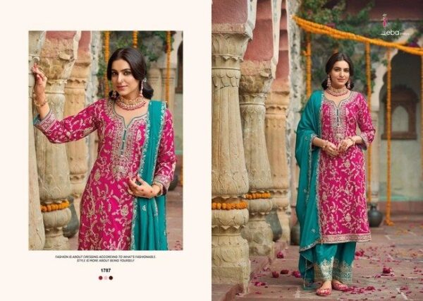 Embroidery Shalwar kameez Pink and Green - Image 2