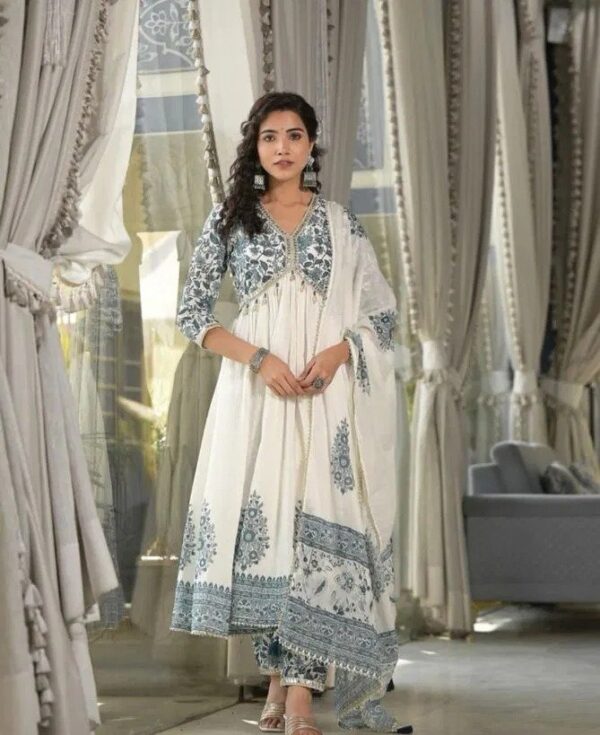 Elegant White Pure Cotton Shalwar set