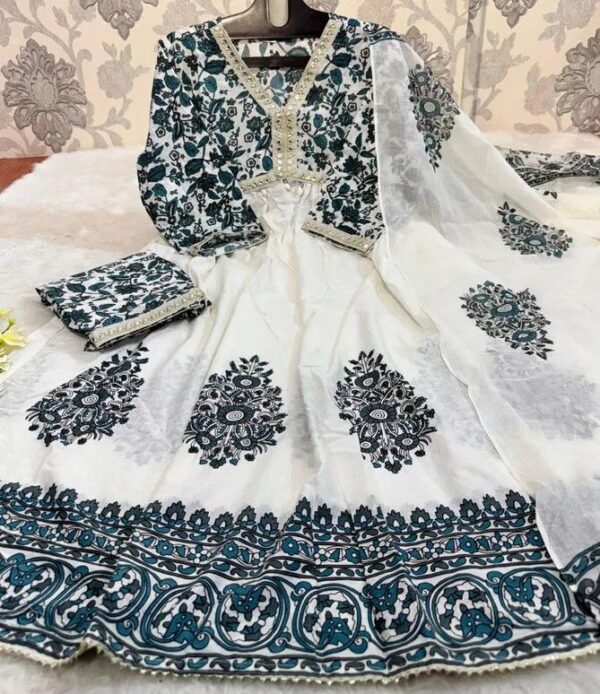 Elegant White Pure Cotton Shalwar set - Image 4